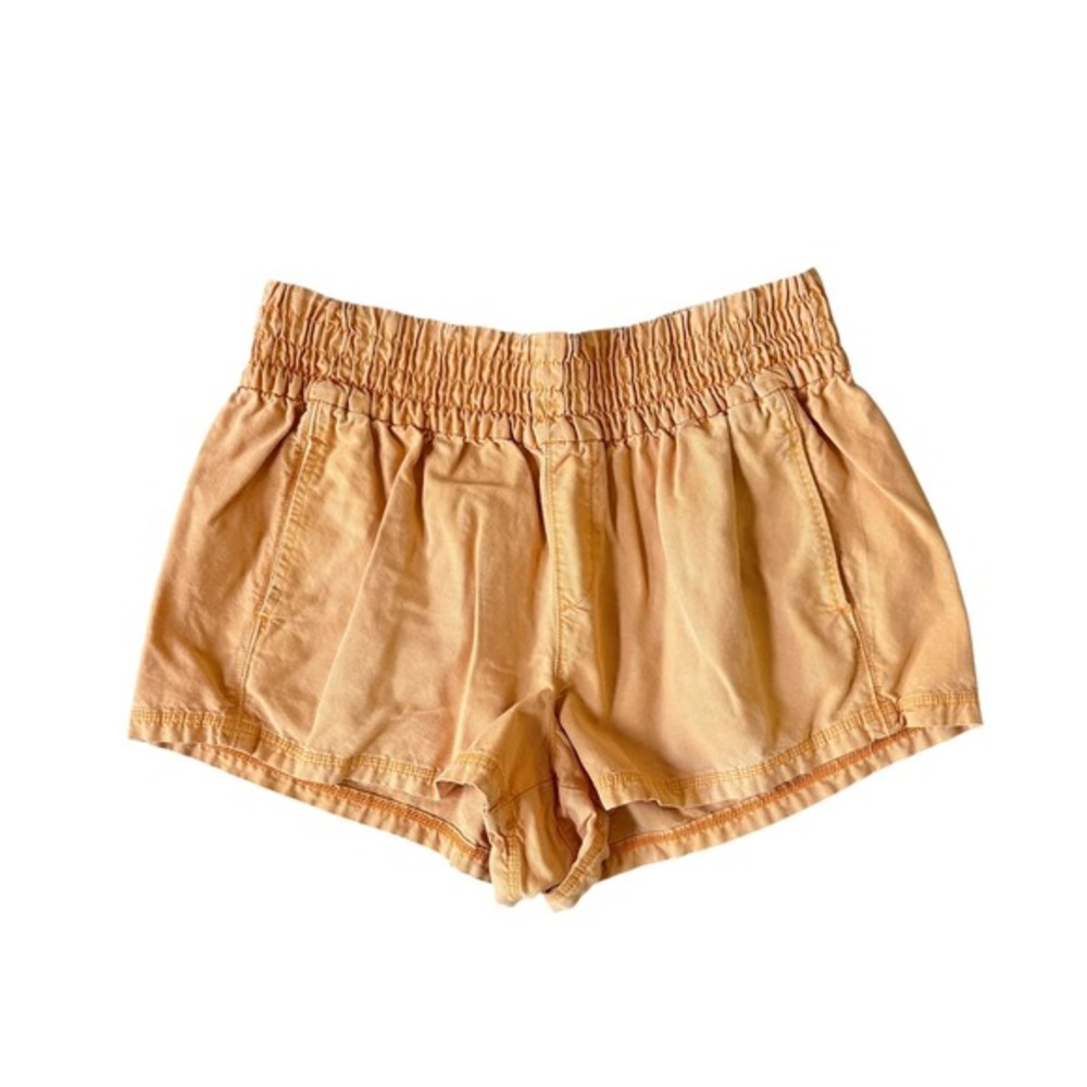 Aerie Orange Smocked High Waisted Relaxed Casual Beach Shorts Size L